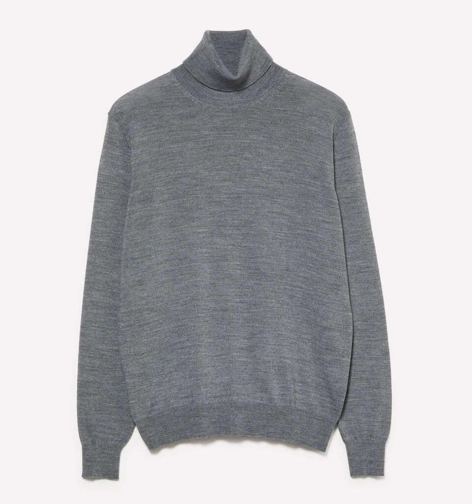 Μπλούζα γκρι μελάνζ σκούρο με ψηλό γιακά - μπλούζες ζιβάγκο ανδρικές - Γκρι | Sisley image number 1